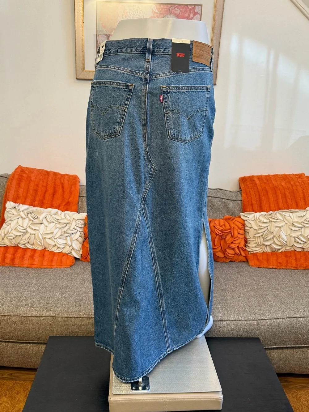 ❣️🆕Levi's Cotton Iconic Side-Slit Maxi Denim Skirt❣️